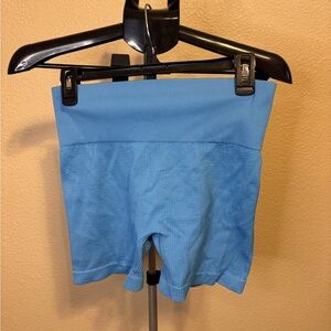 Blue High-Waisted Compression Shorts